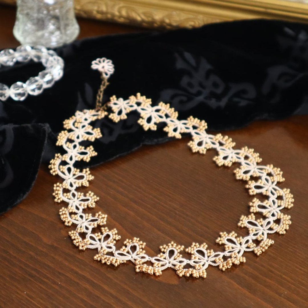 Tatting Lace 项链【Grace】金色 - 项链 - 其他人造纤维 金色