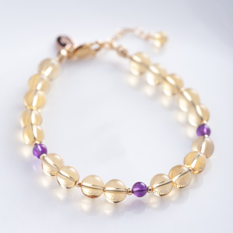 黄水晶紫水晶单圈手链 - 手链/手环 - 宝石 多色