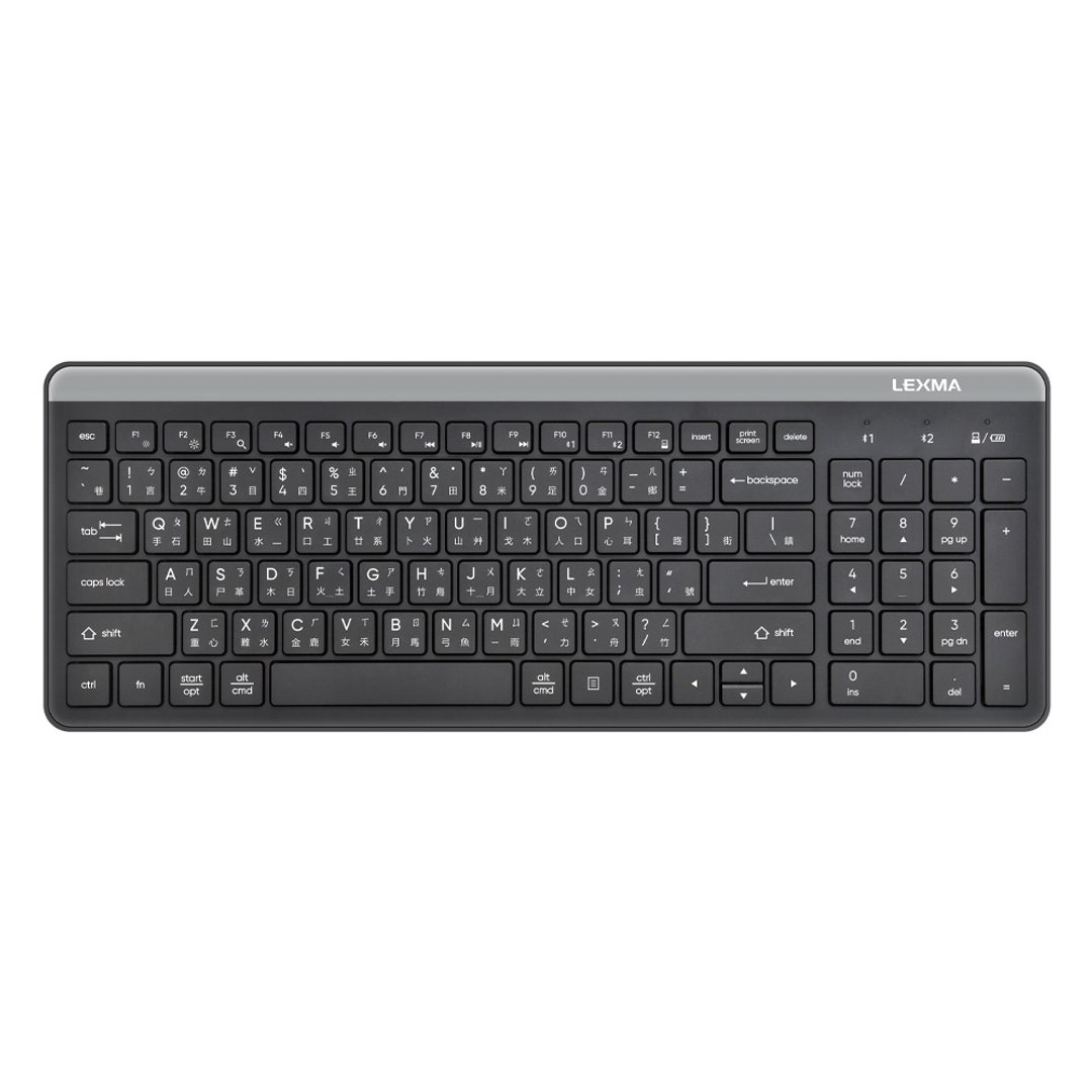 LEXMA LK7100B 无线跨平台 蓝牙 静音键盘-黑色(LEXMA) - 电脑配件 - 其他材质 