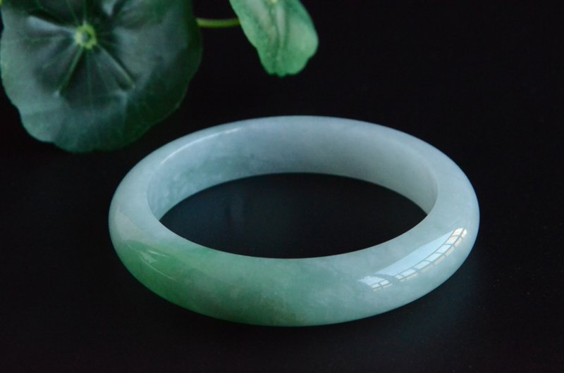 【天青翠语】天然翡翠飘绿手镯平安镯 - 手链/手环 - 宝石 