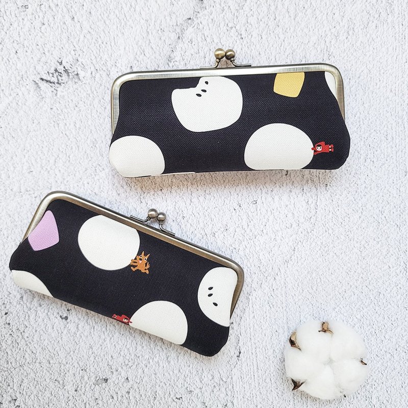 防泼水 笔袋口金包 眼镜盒 文具礼品 - 烧仙草汤圆 黑 小红帽 - 铅笔盒/笔袋 - 防水材质 黑色