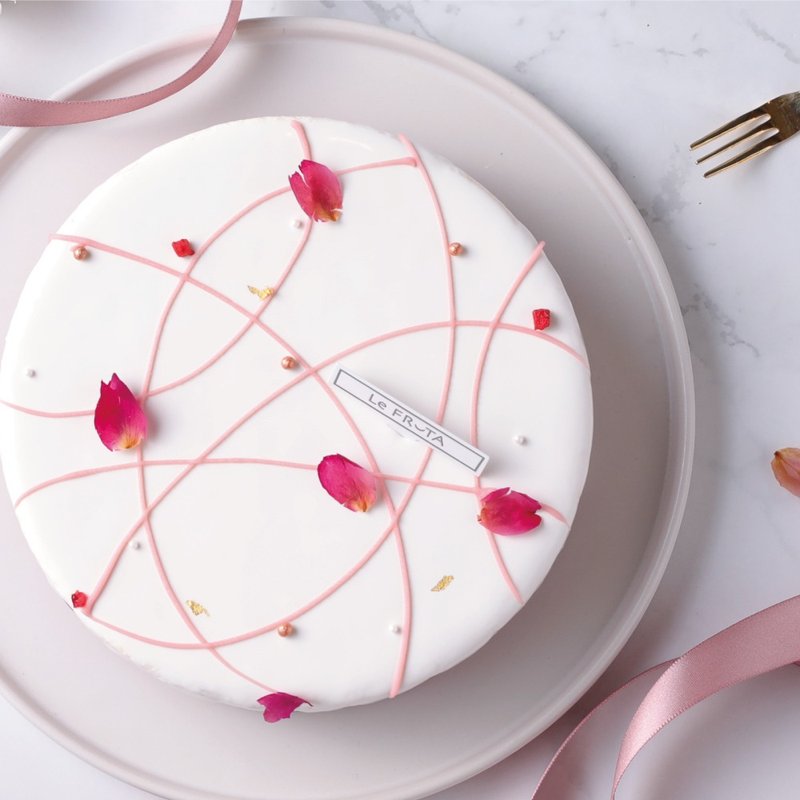 【La Fruta 朗芙】玫瑰香颂奶酪慕斯 / 6寸 - 蛋糕/甜点 - 新鲜食材 白色