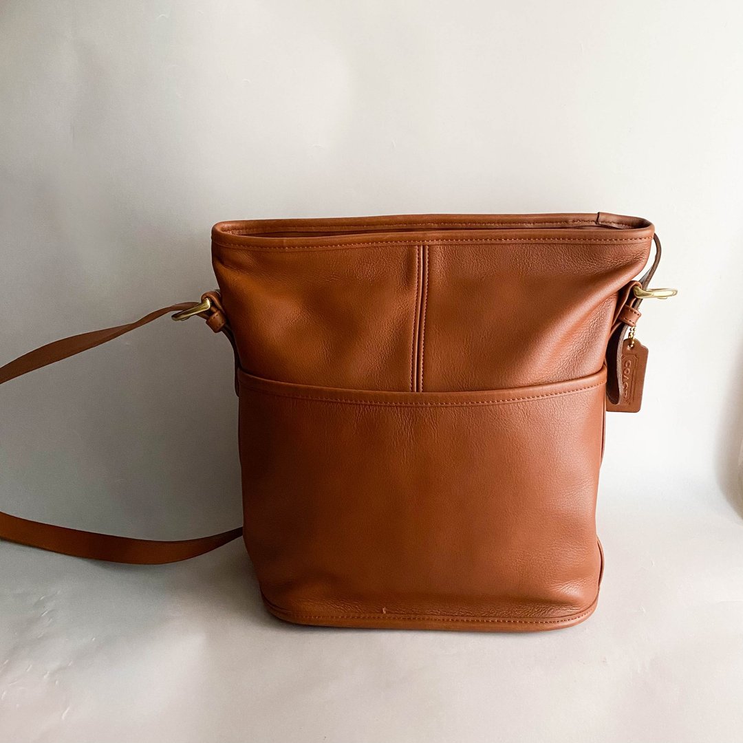 中古Coach|斜背包|侧背包|真皮手袋|女友礼物|Bleecker Bucket - 侧背包/斜挎包 - 真皮 咖啡色