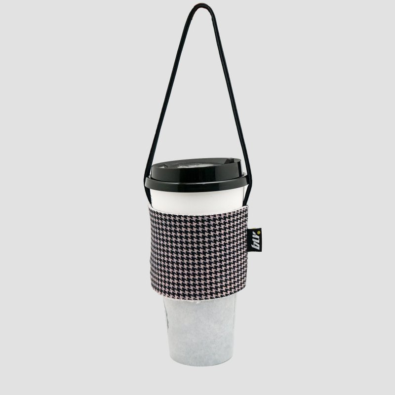 BLR 环保饮料提袋 袋我走  LT08 毕业礼物 黑白千鸟 - 随行杯提袋/水壶袋 - 聚酯纤维 黑色