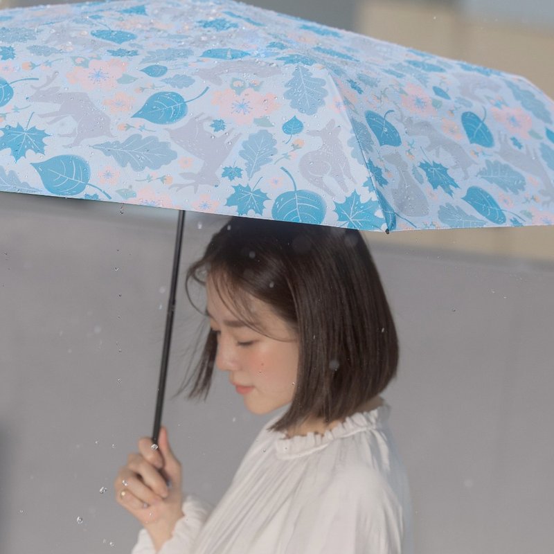 【rento】碳纤轻量黑胶晴雨伞-奈良小鹿 - 雨伞/雨衣 - 碳纤维 蓝色