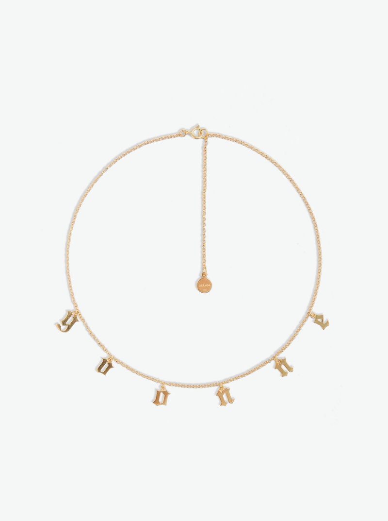 Gothic Hanging Name Necklace - 项链 - 纯银 