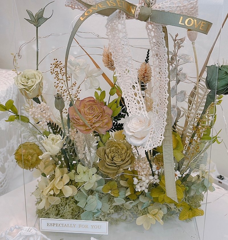 为家里增添绿意盎然。开幕永生花.居家摆设。新居落成.植栽 - 干燥花/捧花 - 植物．花 蓝色