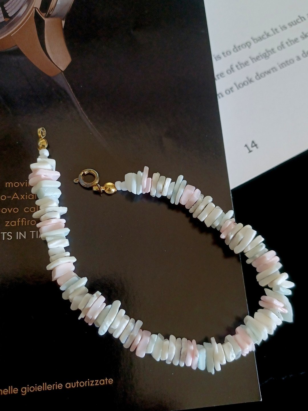 vintage jewelry   典雅粉彩贝壳叠片 手链 - 手链/手环 - 其他金属 