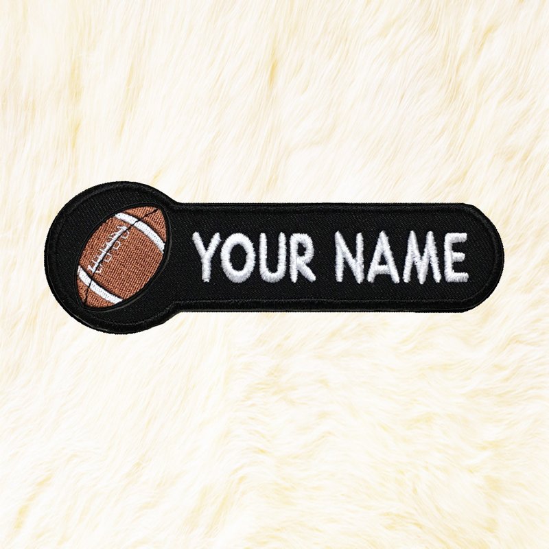 American Football Personalized Iron on Patch Your Name Text Buy 3 Get 1 Free - 编织/刺绣/羊毛毡/裁缝 - 绣线 黑色