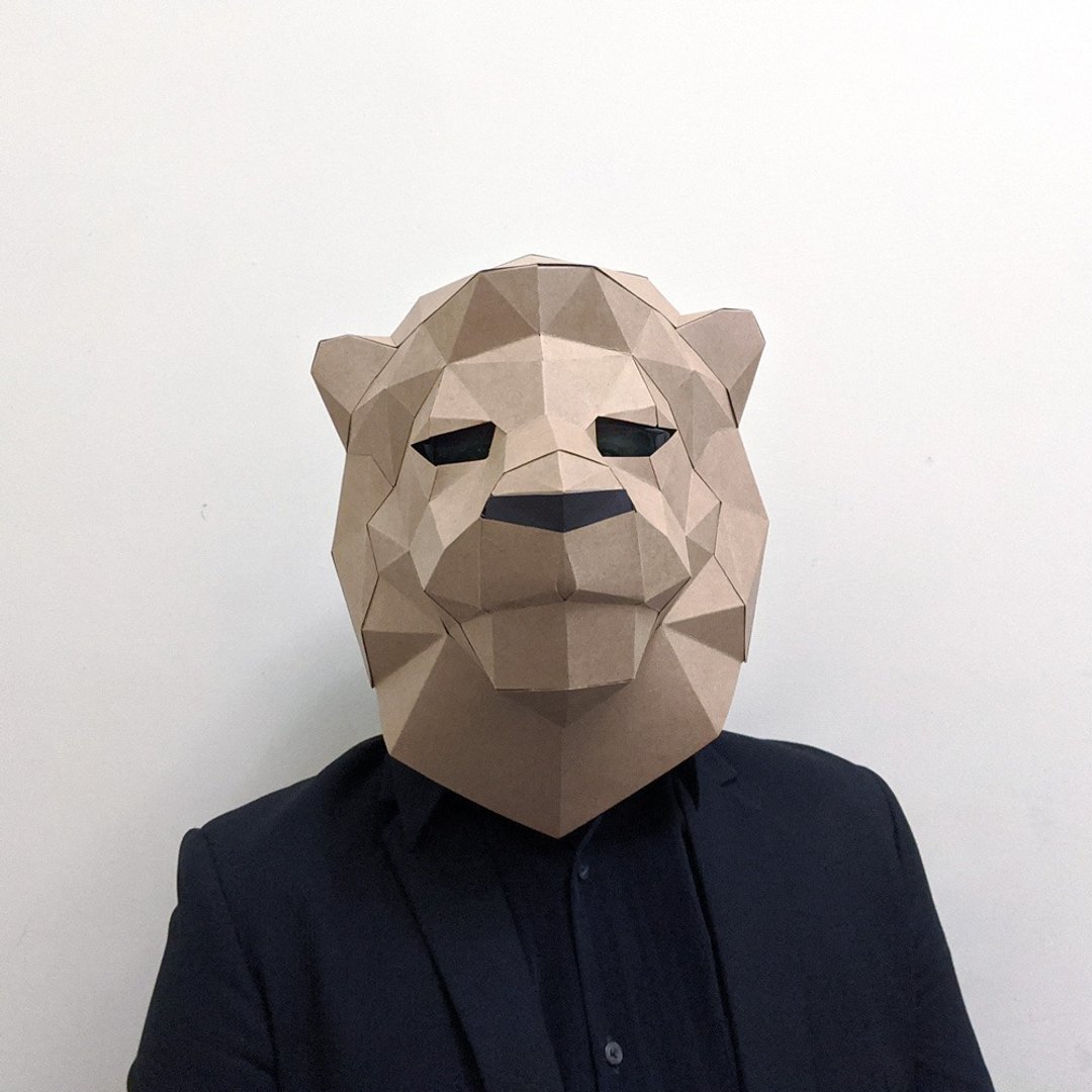 正版匠纸_DIY材料包_手作_3D纸模型_礼物_丛林之王狮子面具 - 木工/竹艺/纸艺 - 纸 
