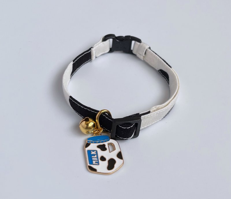 COW x MILK 猫项圈 - 项圈/牵绳 - 棉．麻 