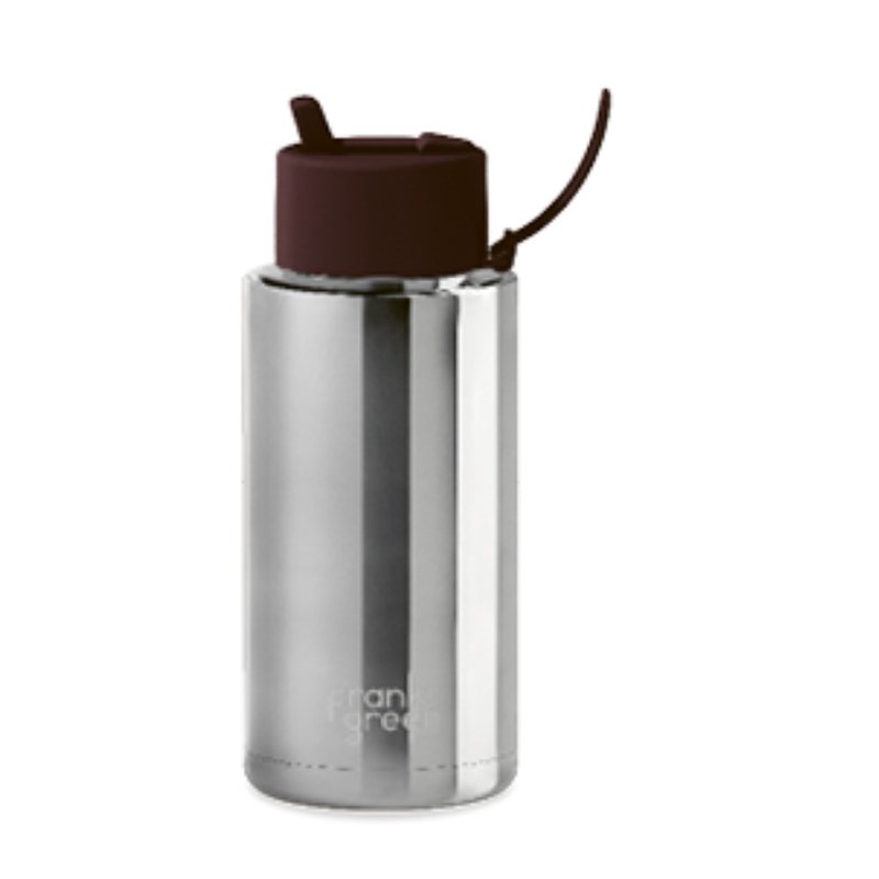 【frank green 台湾】三层真空保温瓶 1000ml 银色系列巧克力色盖 - 水瓶/水壶 - 不锈钢 咖啡色