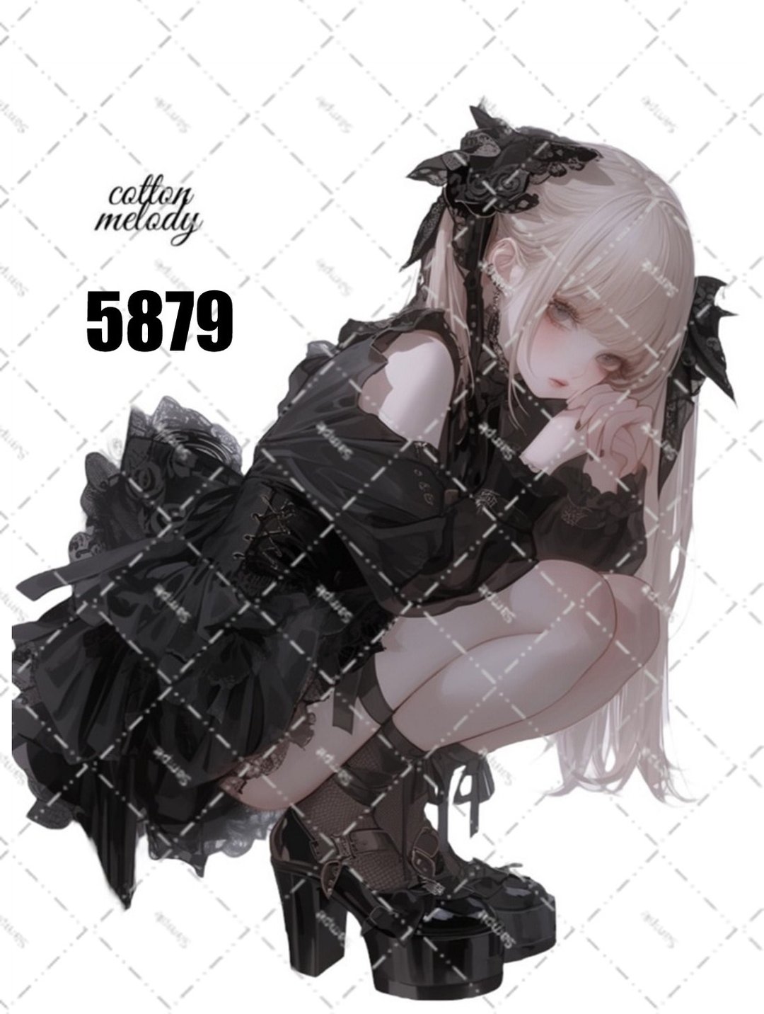 original sticker no.5879 人物贴纸 原创贴纸 人像贴纸 女孩贴纸 原创人物贴纸 - 贴纸 - 纸 