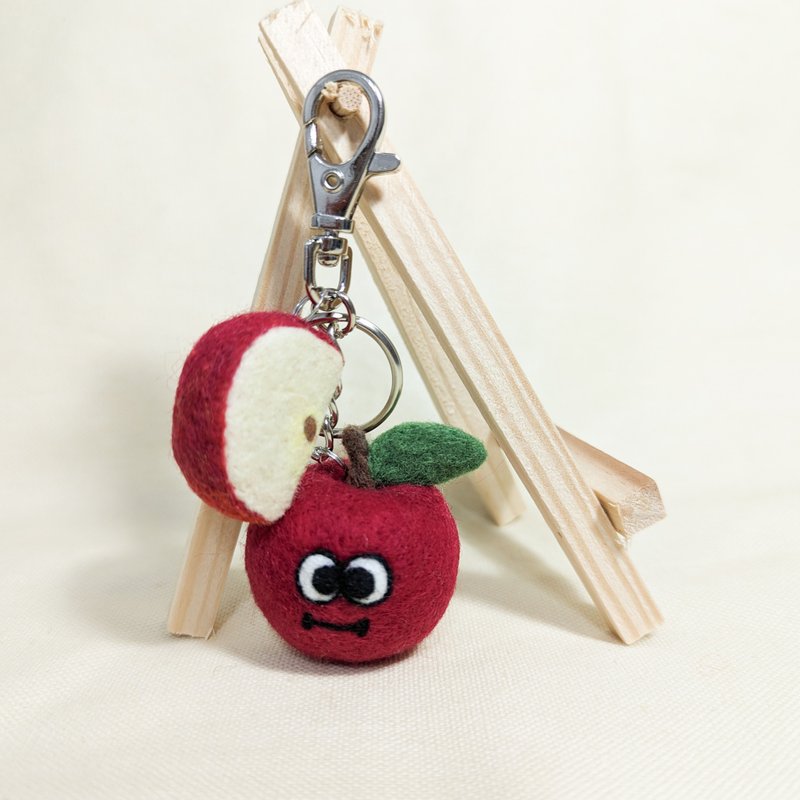 羊毛毡小苹果和切片钥匙圈吊饰 - 钥匙链/钥匙包 - 羊毛 