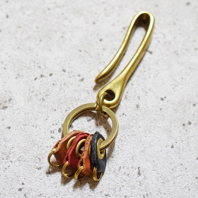 黄铜 栃木皮革 钥匙扣 钥匙圈 Keyring Brass 日本制 - 钥匙链/钥匙包 - 真皮 多色