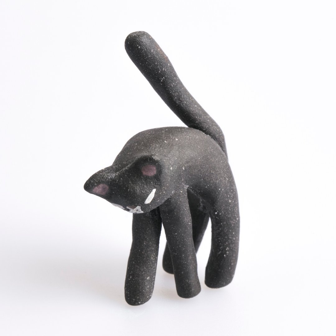 黑猫系列—高雅黑猫 - 摆饰 - 陶 黑色