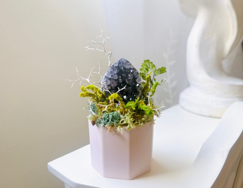 龙蛋水晶_水滴花园。办公室疗愈小物_永生绿植栽 - 植栽/盆栽 - 水晶 紫色
