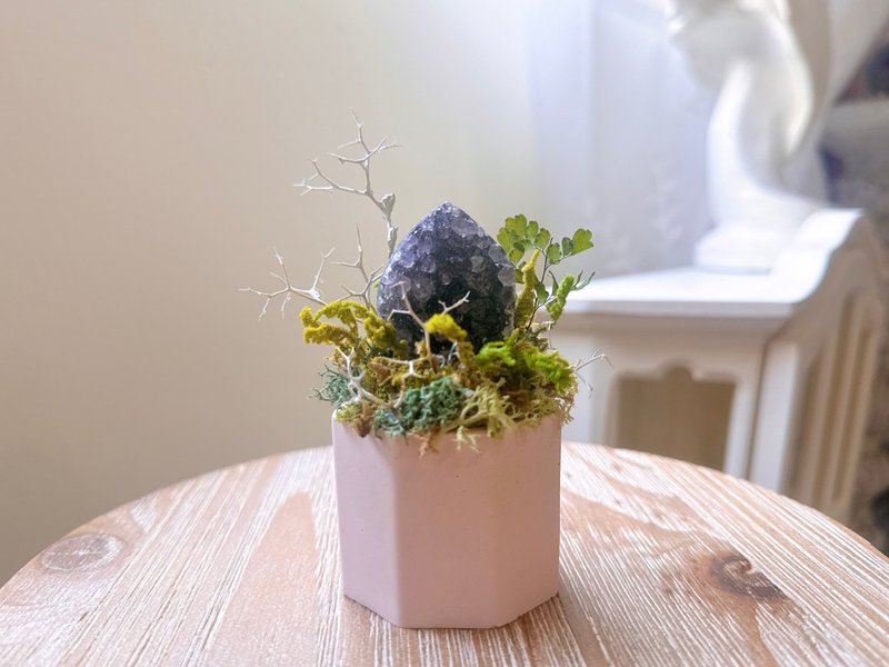 龙蛋水晶_水滴花园。办公室疗愈小物_永生绿植栽 - 植栽/盆栽 - 水晶 紫色