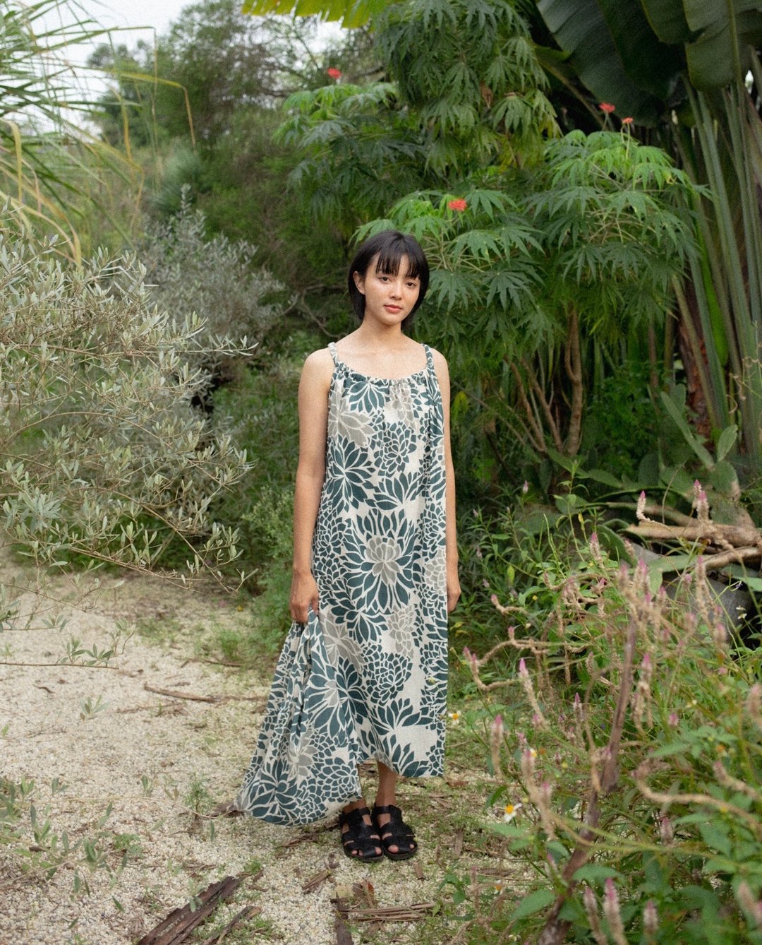 Mulmul torch ginger tent dress - 洋装/连衣裙 - 棉 蓝色