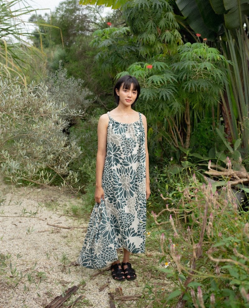 Mulmul torch ginger tent dress - 洋装/连衣裙 - 棉．麻 蓝色