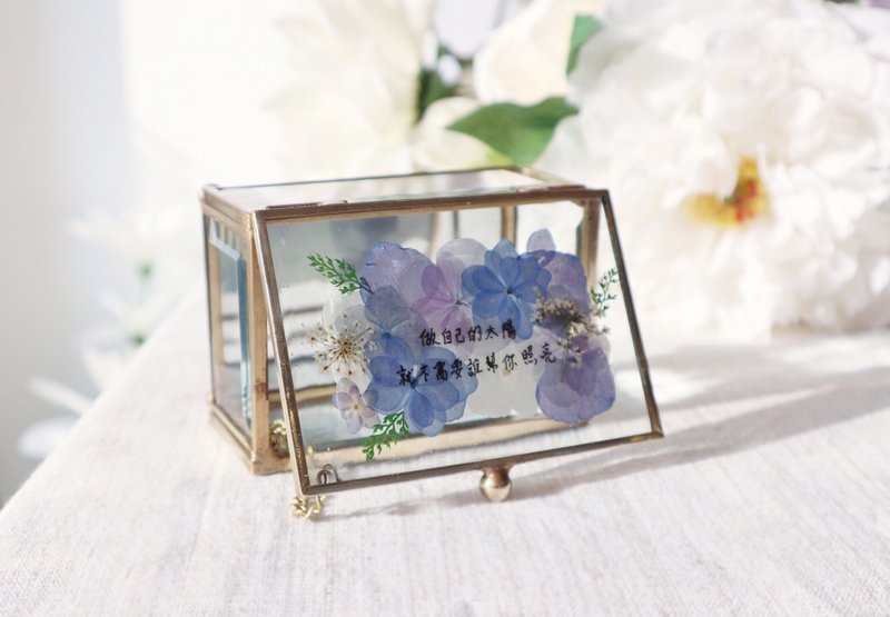 押花手写字句首饰盒/珠宝盒/生日/婚礼/情人节礼物/定制化 - 摆饰 - 其他材质 