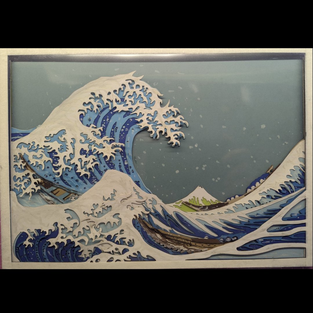 神奈川浪里 纸雕挂画 - 海报/装饰画/版画 - 纸 多色