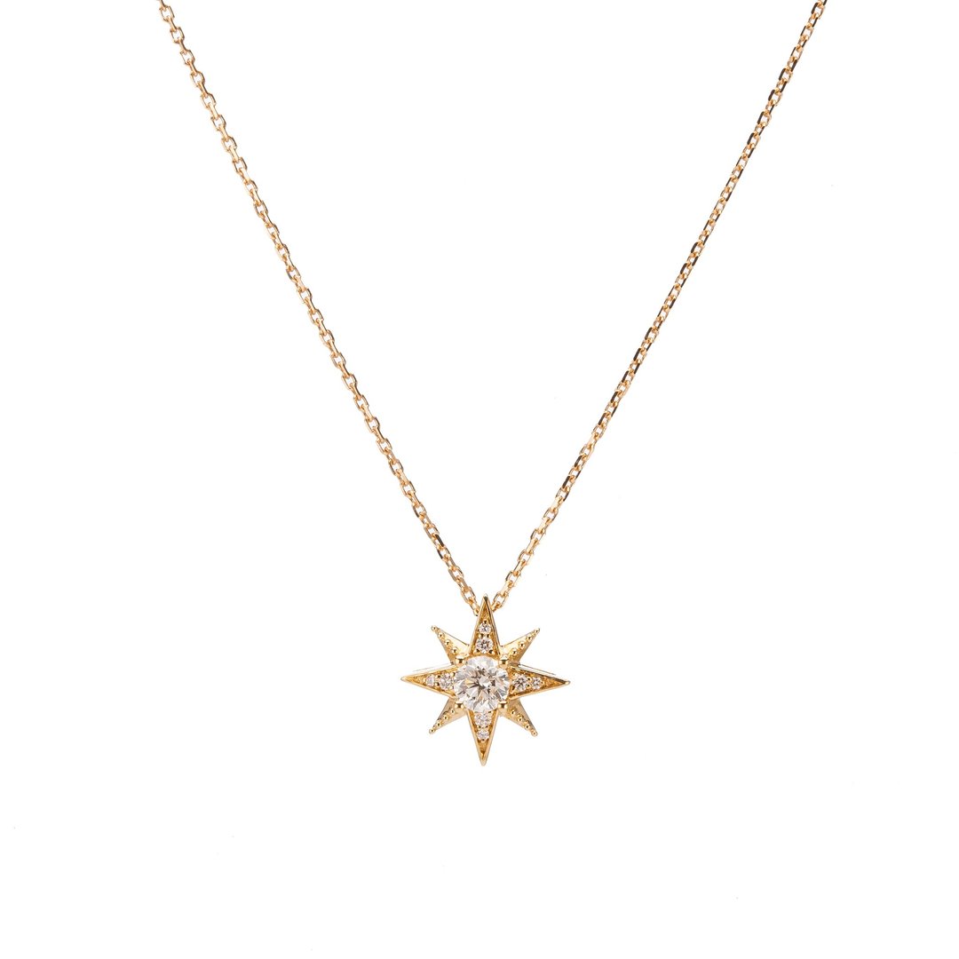 18K 星芒钻石项链 24分 - 项链 - 贵金属 金色
