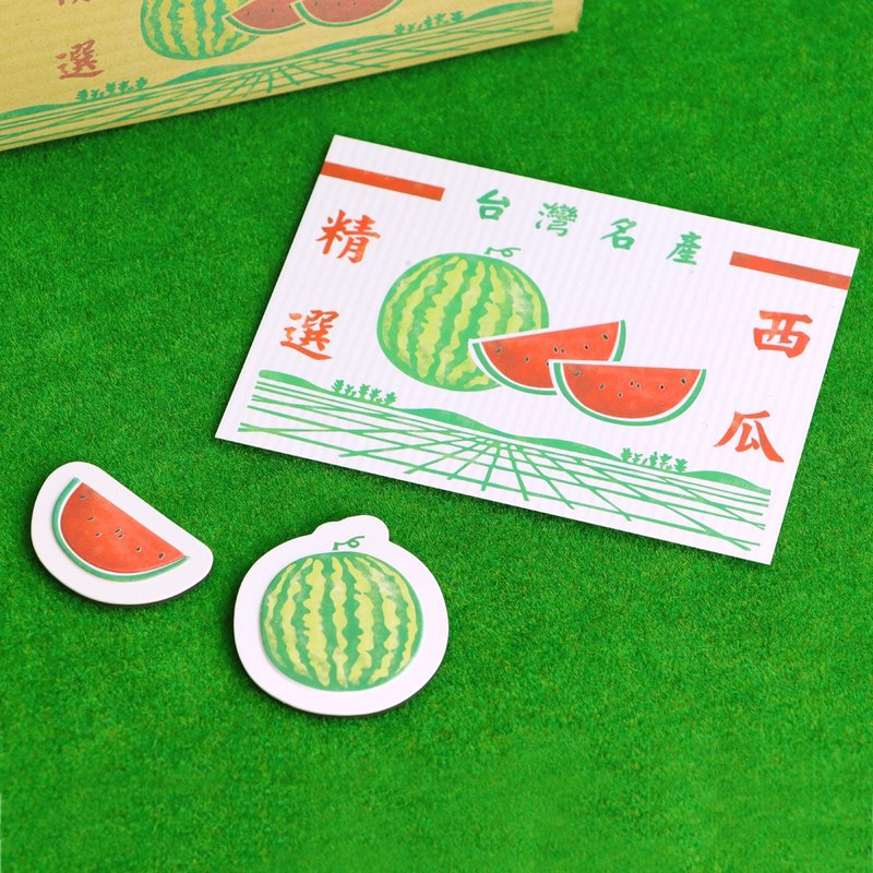 台湾水果磁铁-西瓜 - 冰箱贴/磁贴 - 纸 多色