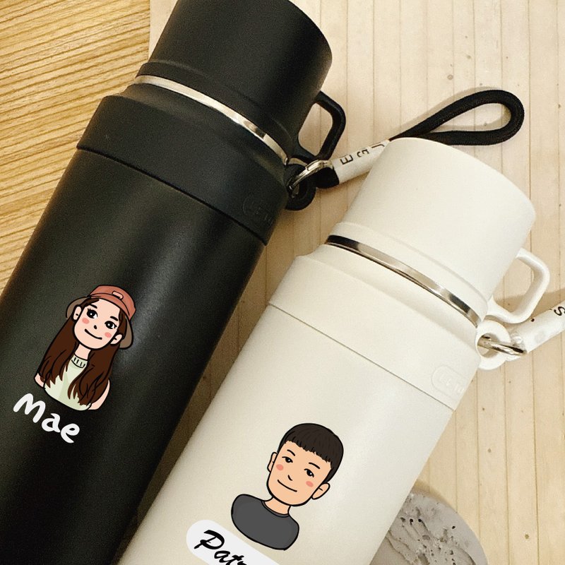 【艾米薇儿 定制化Q版似颜绘】不锈钢316大容量质感保温杯 800ml - 保温瓶/保温杯 - 不锈钢 