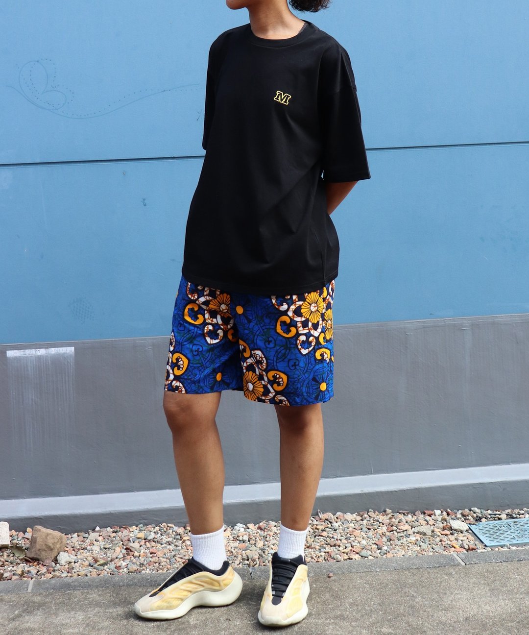 AFRICA 2WAY SHORT PANTS 150/COSTUS SPECTABILLIS - 中性裤装 - 聚酯纤维 蓝色