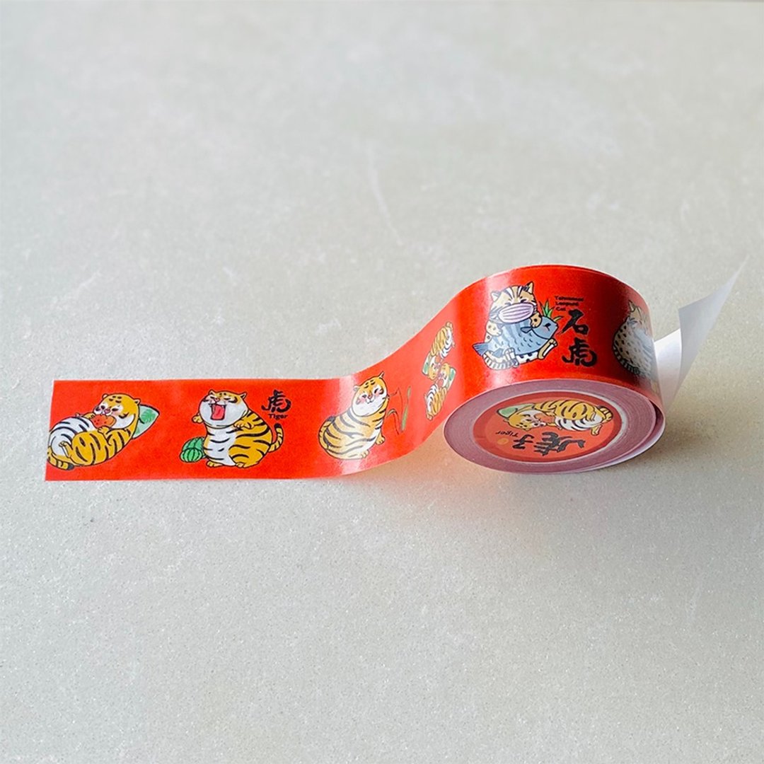 【现货剩1卷】2022虎子红底纸胶带 - 纸胶带 - 纸 红色