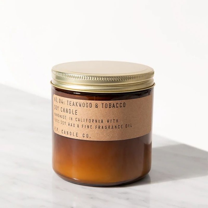 PF CANDLE CO. 手工香氛蜡烛 12.5oz 柚木菸草 - 蜡烛/烛台 - 玻璃 