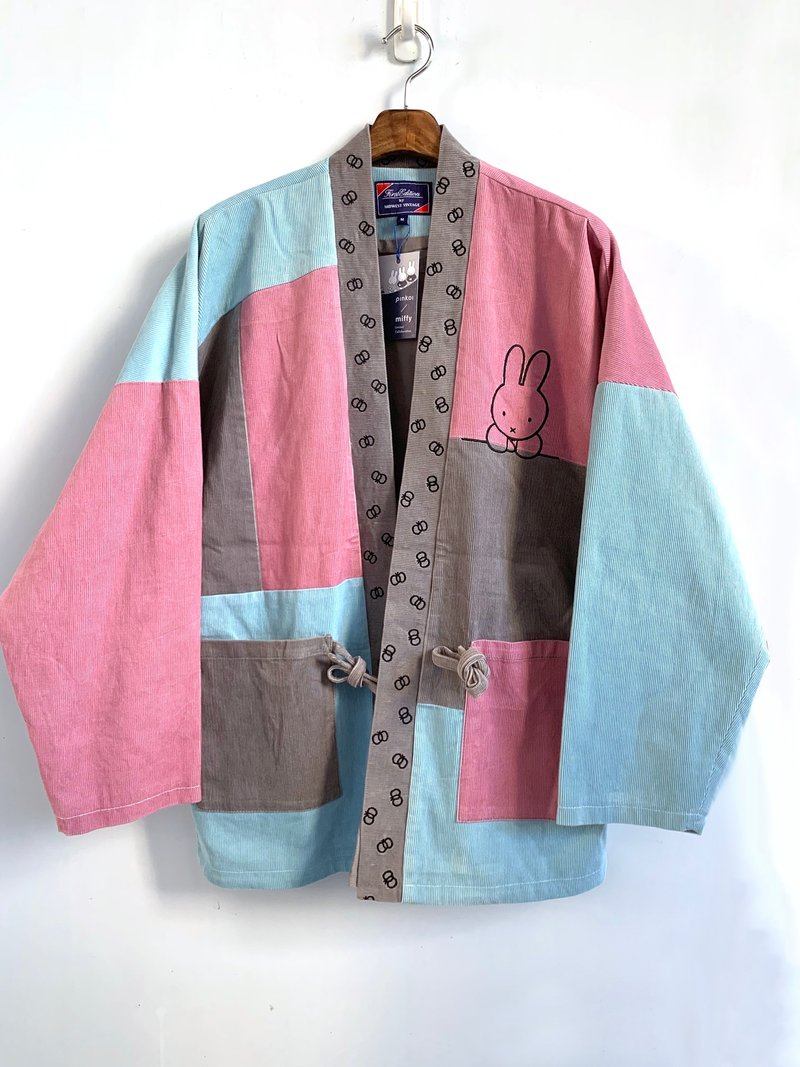 【Pinkoi x miffy】First Edition 粉色灯芯绒布Kimono【 港、台、澳、日限定】 - 男装外套 - 棉．麻 粉红色