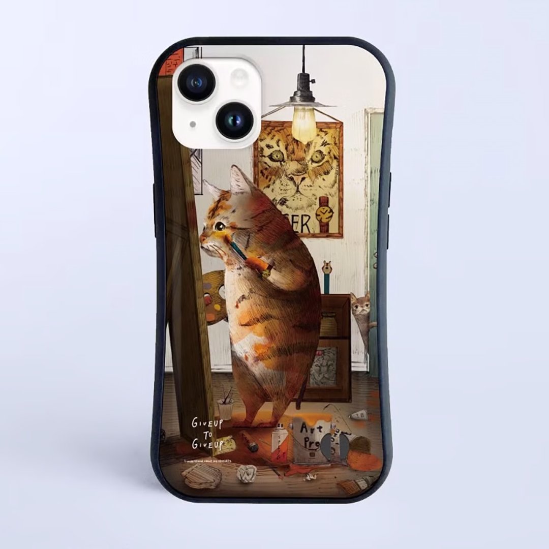 想变成老虎的猫咪 / 耐冲击握感 iPhone 保护壳 - 手机壳/手机套 - 塑料 白色