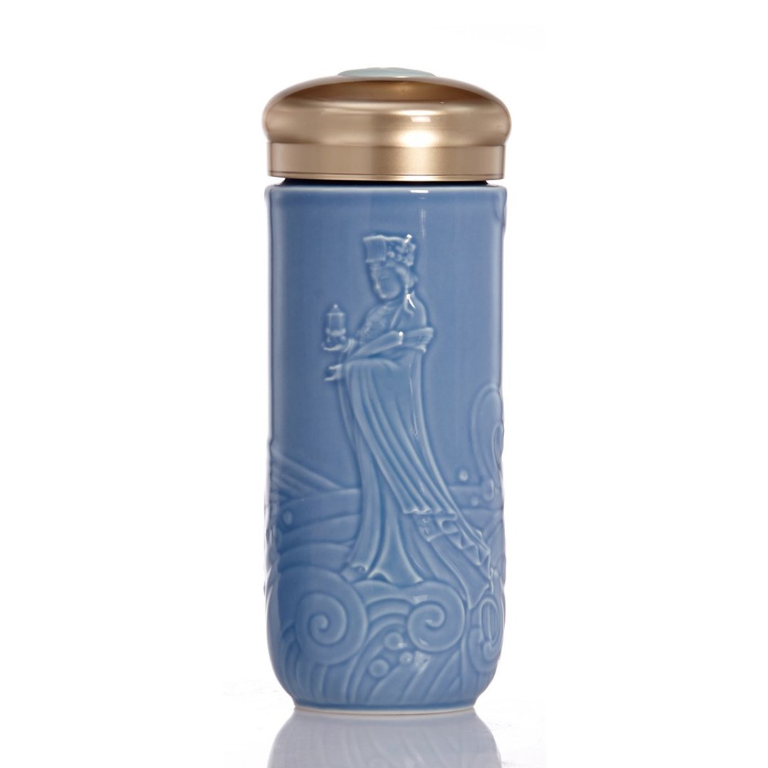 妈祖守护随身杯 / 大 / 双层 / 3色 350ml - 水瓶/水壶 - 瓷 蓝色