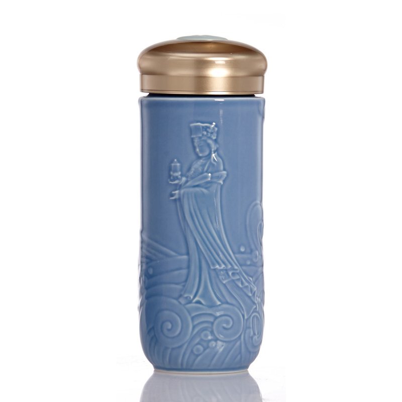 妈祖守护随身杯 / 大 / 双层 / 3色 350ml - 水瓶/水壶 - 瓷 蓝色