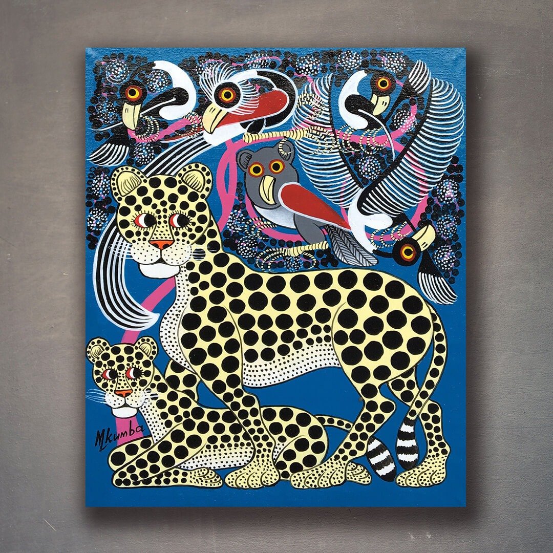 【U050猎豹亲子-Mkumba】非洲艺术原画作/36x30cm - 海报/装饰画/版画 - 其他材质 