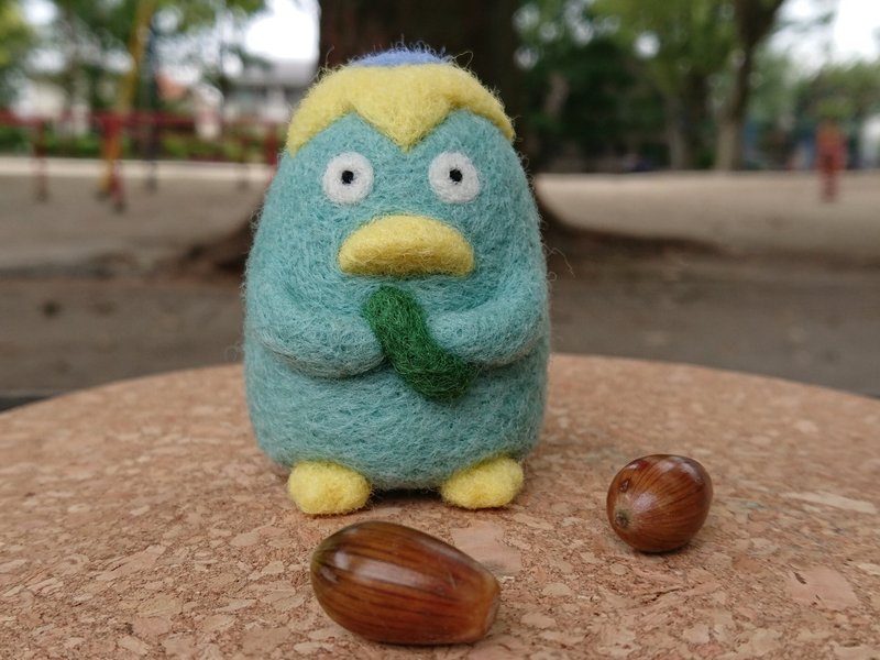 Wool felt kappa - 玩偶/公仔 - 羊毛 绿色