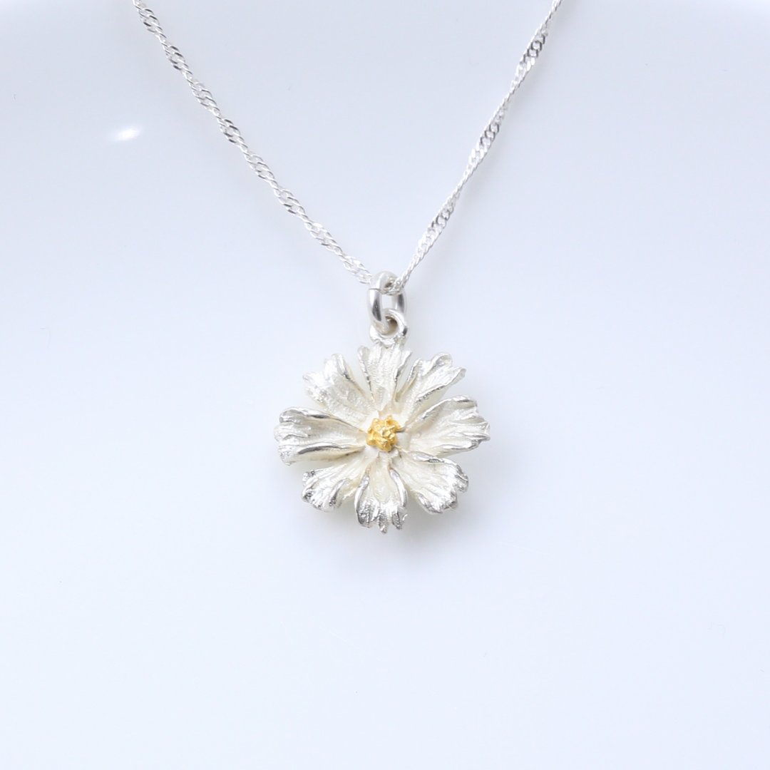 【Angel & Me】小花 绽放 Flower s925 纯银 项链 生日 纪念 礼物 - 项链 - 纯银 银色