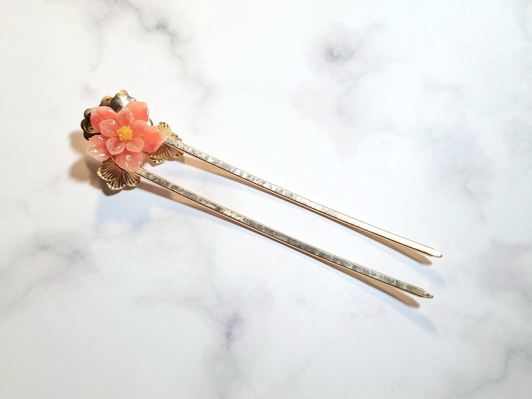 花菲花 - 发簪 造型 双簪 双面簪 - 其他 - 其他材质 多色