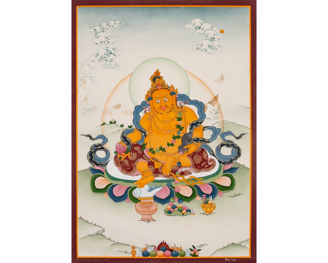 手绘财神赞巴拉唐卡 | 西藏艺术  增进财富与灵性充实 - 摆饰 - 其他材质 多色