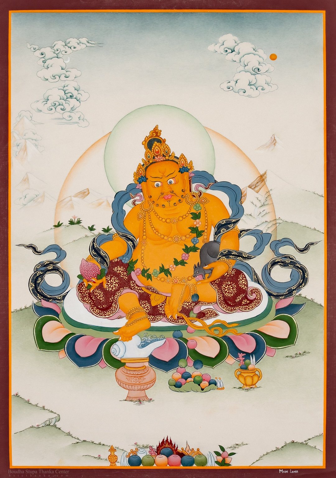 手绘财神赞巴拉唐卡 | 西藏艺术  增进财富与灵性充实 - 摆饰 - 其他材质 多色