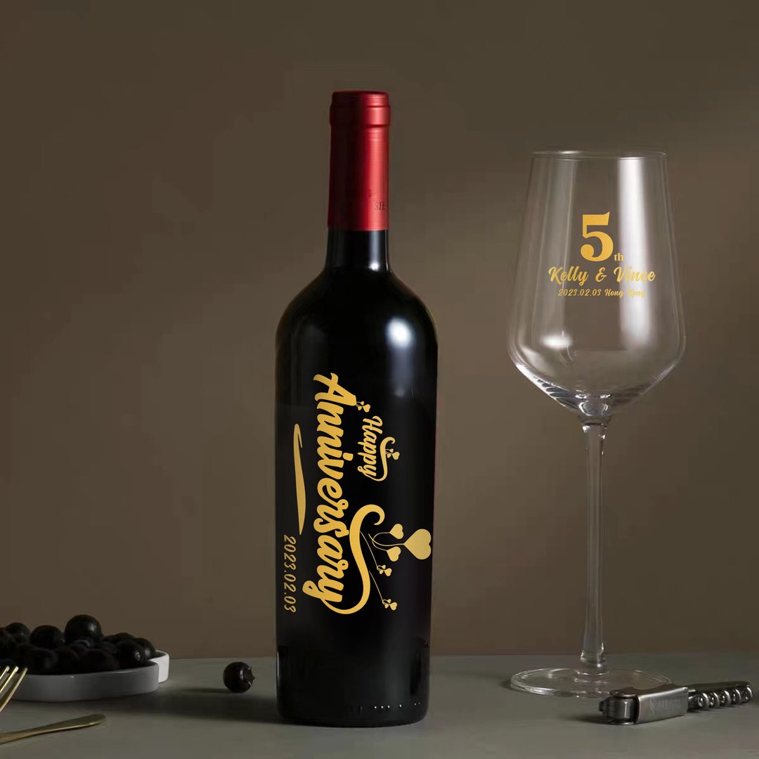 纪念| 订制 红酒单支双杯套装 情人节礼物纪念礼物情侣小物 - 酒类 - 玻璃 