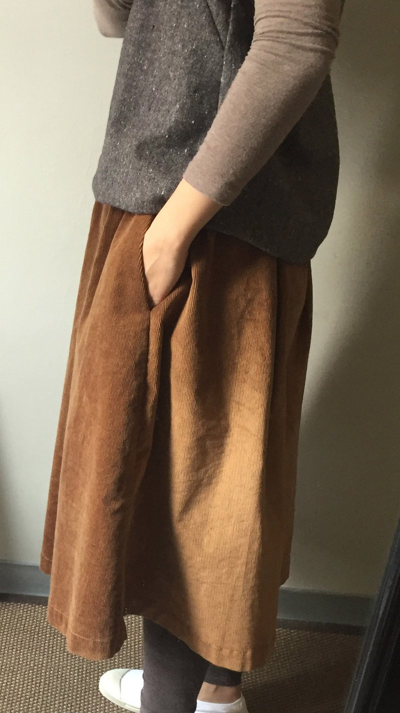 [桦木森林序曲]─冬日限定  绒布折子裙   设计师推荐款 - 裙子 - 棉．麻 