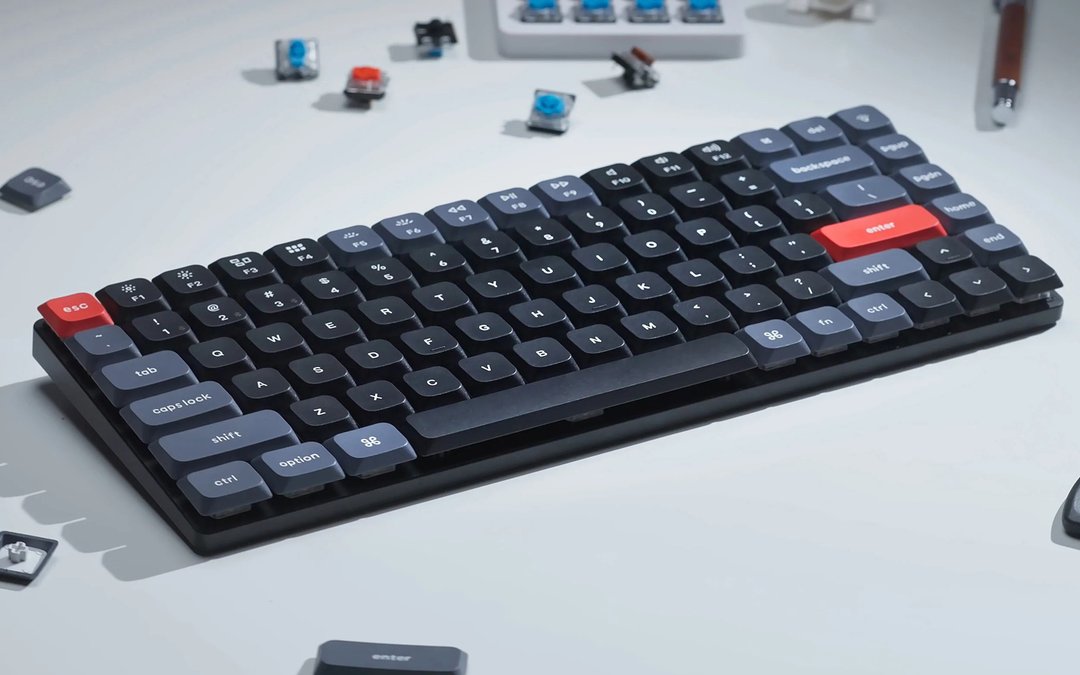 Keychron K3 Pro Hot-Swappable RGB 铝框 QMK/VIA 无线机械键盘 - 电脑配件 - 聚酯纤维 白色