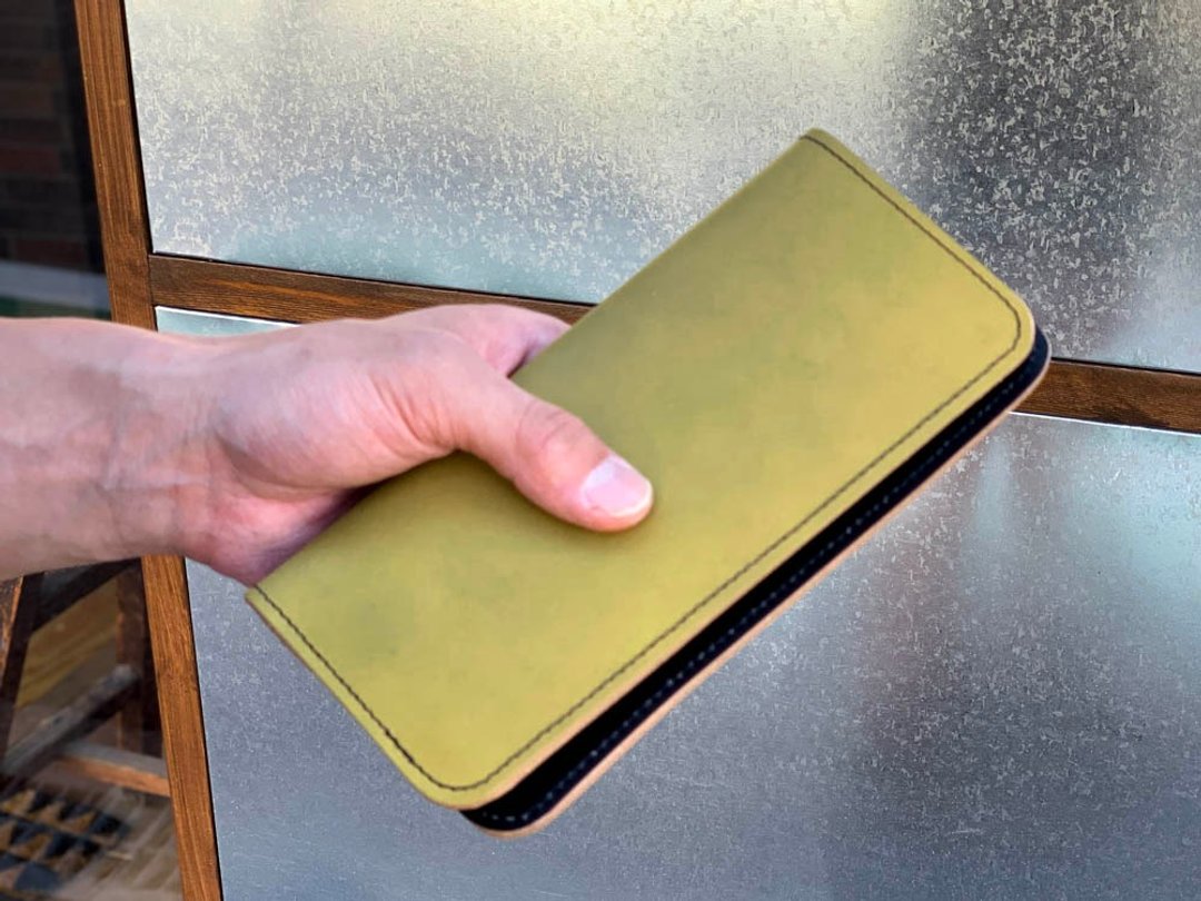 LONG Adult Japanese taste MIX long flat wallet Smooth touch LFW-OBKKB-K - 皮夹/钱包 - 真皮 绿色