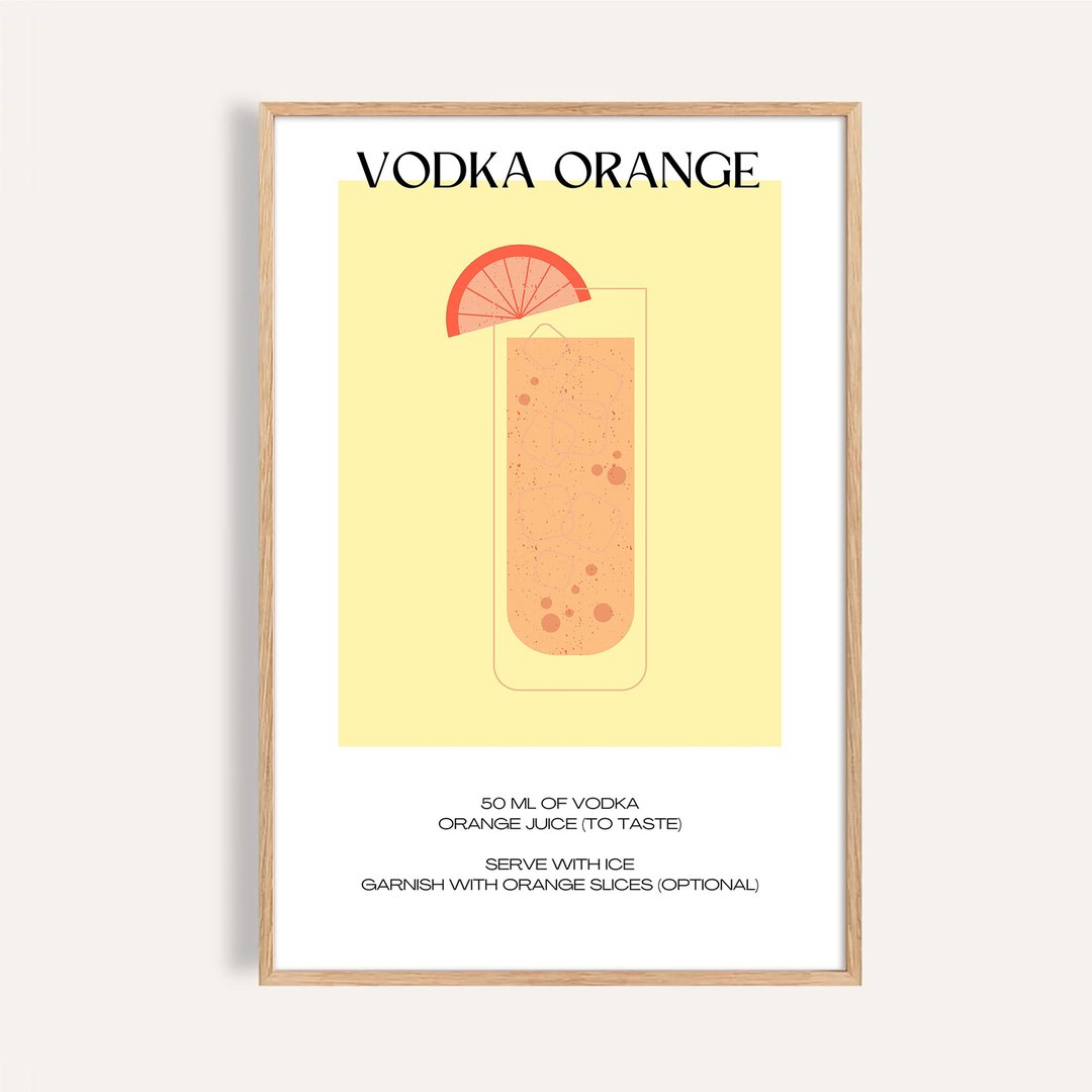 伏特加柳橙 Vodka Orange / 调酒艺术挂画 酒海报 餐酒馆装饰画 - 海报/装饰画/版画 - 纸 