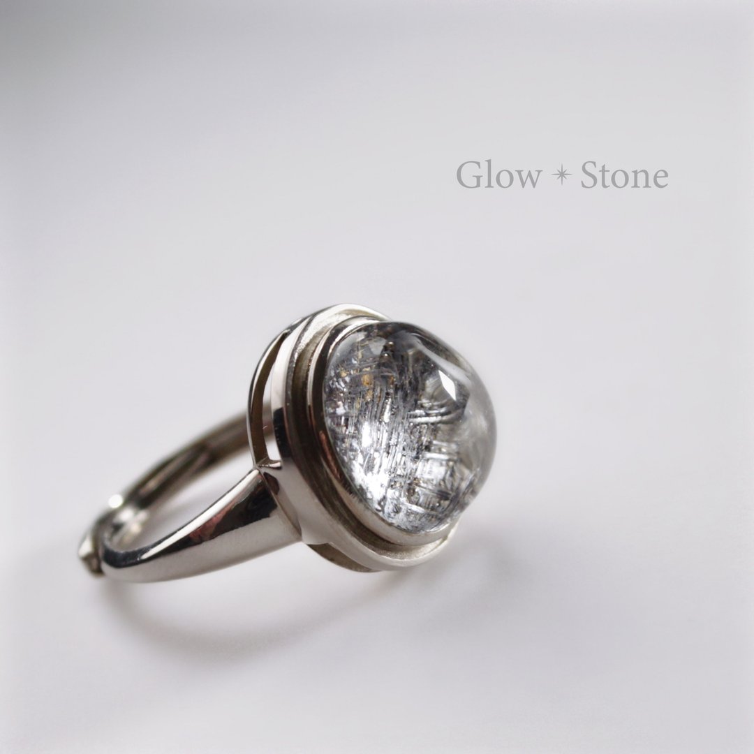 GLOWSTONE 星光云母网状发戒指 - 戒指 - 水晶 白色