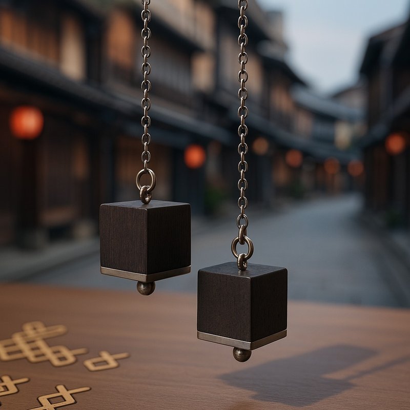 禅木鎏金 - 耳环/耳夹 - 木头 