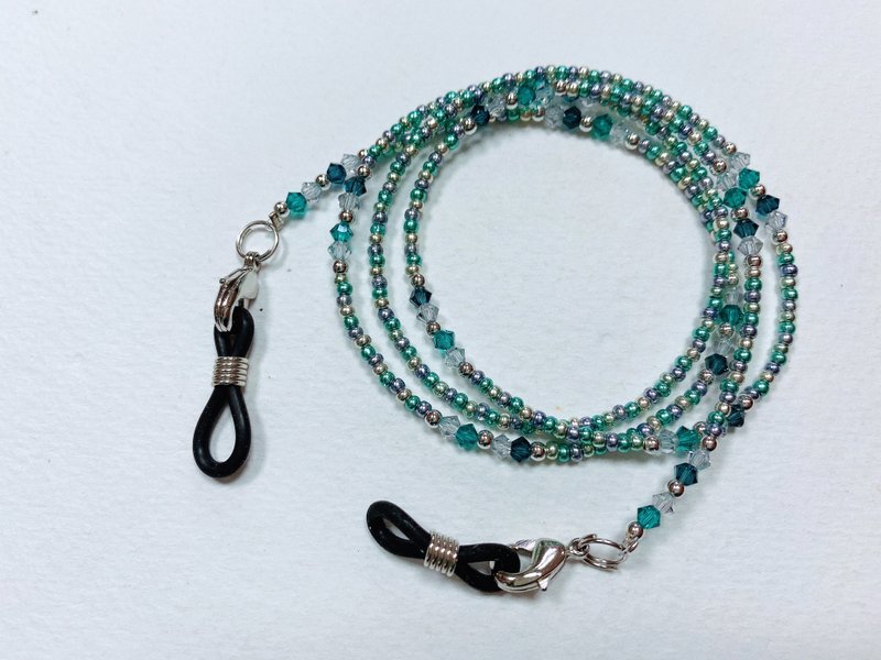 迷之作—金属色系银河口罩链眼镜链 - 挂绳/吊绳 - 玻璃 蓝色